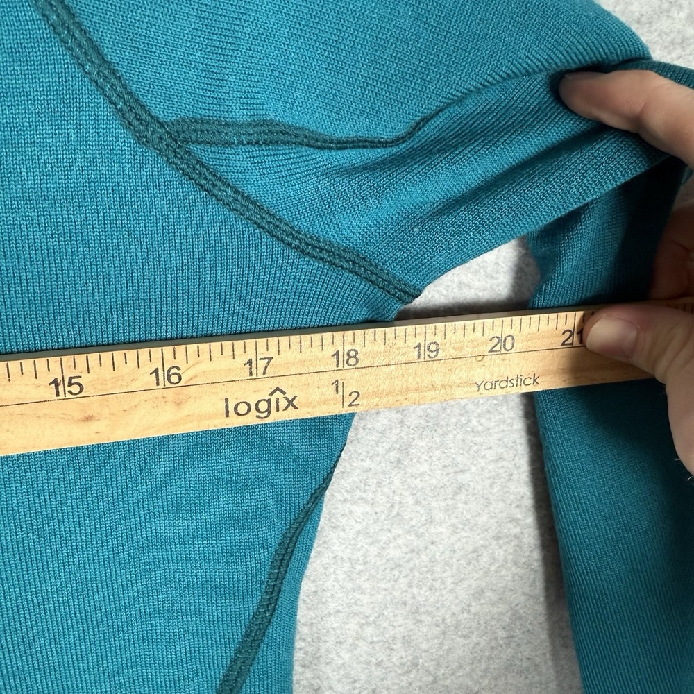 Smartwool Half Zip Womens Medium Merino Wool Ombré Teal Pullover Shirt - Picture 7 of 8